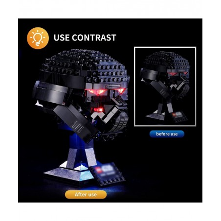 LED Light for Lego 75343 Star Wars Dark Trooper Helmet Model Design and Configuration Compatible with Model 75343 (LED Light ...