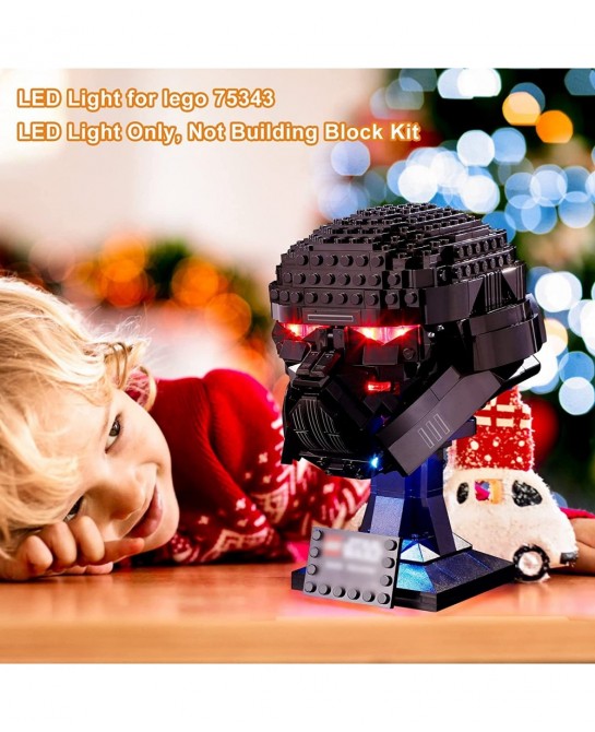 LED Light for Lego 75343 Star Wars Dark Trooper Helmet Model Design and Configuration Compatible with Model 75343 (LED Light ...
