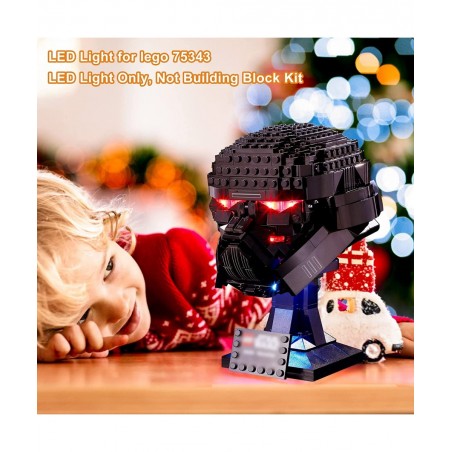 LED Light for Lego 75343 Star Wars Dark Trooper Helmet Model Design and Configuration Compatible with Model 75343 (LED Light ...