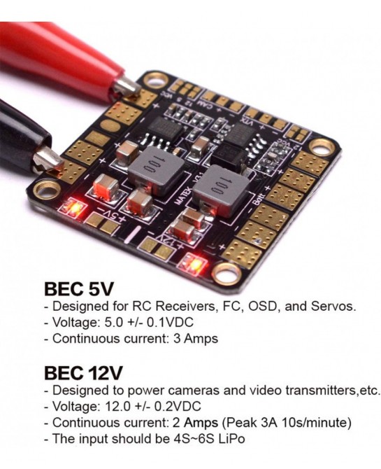 Matek V3.1 PDB Power Distribution Board with BEC 5V&12V Mini Power Hub for Multicopter Quadcopter $22.28 Hobby RC Quadcopters...