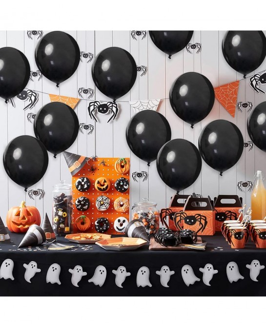 100pcs Balloons Black Latex 10" Pearl Black Balloons Helium Black Balloon for Black Balloon Garland Arch Wedding Birthday Par...
