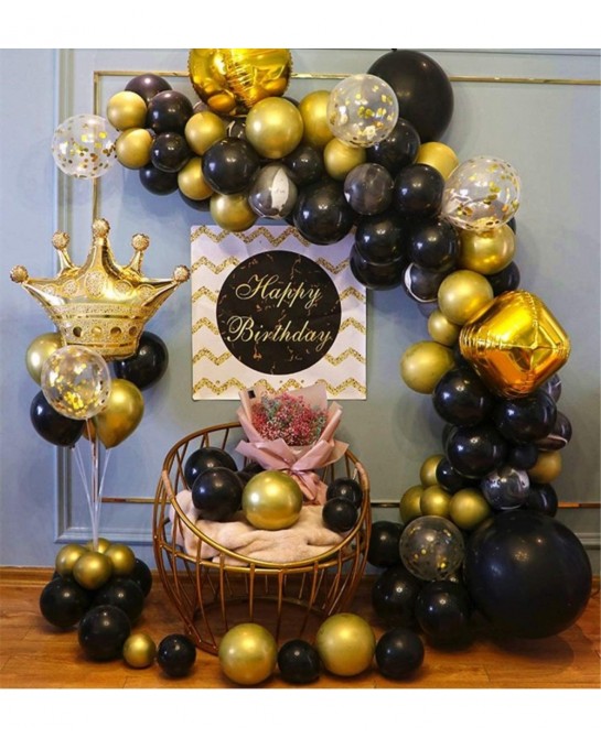 100pcs Balloons Black Latex 10" Pearl Black Balloons Helium Black Balloon for Black Balloon Garland Arch Wedding Birthday Par...