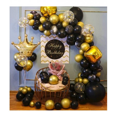 100pcs Balloons Black Latex 10" Pearl Black Balloons Helium Black Balloon for Black Balloon Garland Arch Wedding Birthday Par...