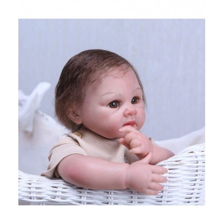 20inch Real Alive Weighted Around 3lbs Reborn Baby 100% Handmade Dolls Painted by Genesis Heat Paint Lifelike Newborn Doll Gi...