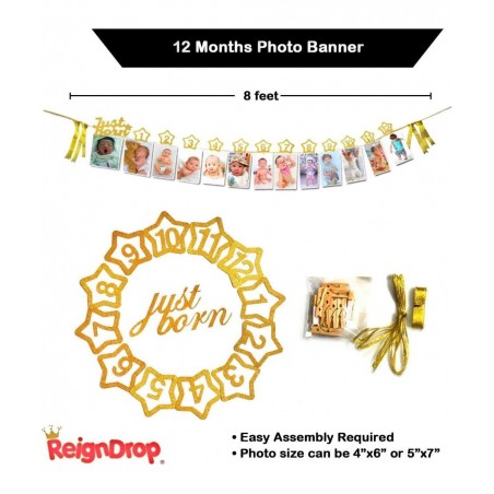 Baby Girl 1st Birthday Decorations Set – First Birthday Party Supplies - Happy Birthday 12 Month Photo I am One Banner - High...