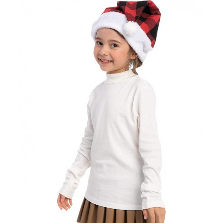 6 Pack Christmas Santa Hat Plaid Santa Hat Luxury Plush Hat for Christmas Costume Christmas Party Supplies Holiday Party Favo...