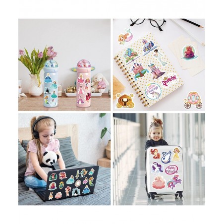 Princess Birthday Party for Supplies 200 Pcs Cute Stickers Aesthetic Stickers Favors for Guitar Travel Case Water Bottle Bike...