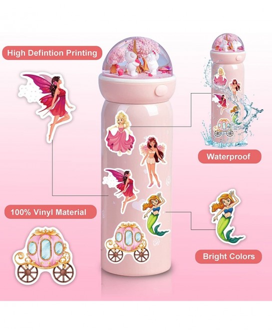 Princess Birthday Party for Supplies 200 Pcs Cute Stickers Aesthetic Stickers Favors for Guitar Travel Case Water Bottle Bike...