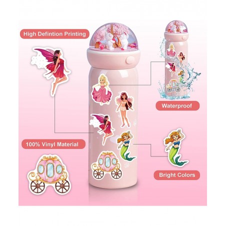 Princess Birthday Party for Supplies 200 Pcs Cute Stickers Aesthetic Stickers Favors for Guitar Travel Case Water Bottle Bike...