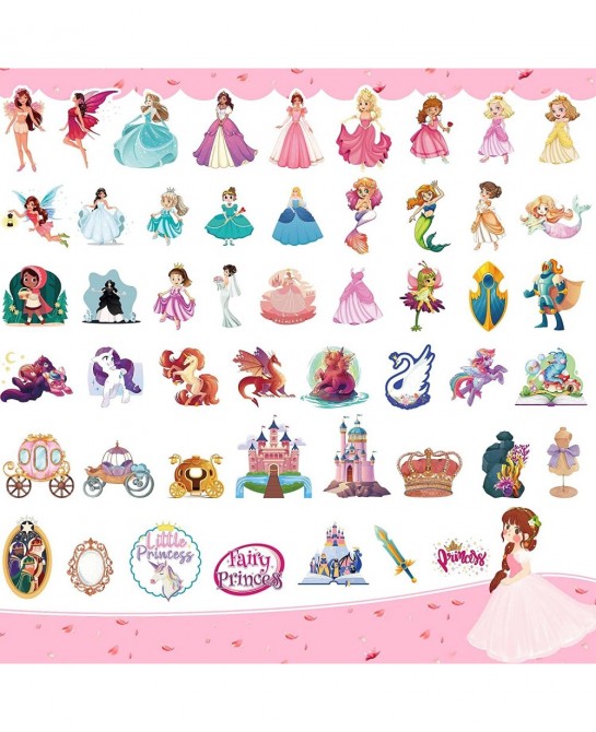Princess Birthday Party for Supplies 200 Pcs Cute Stickers Aesthetic Stickers Favors for Guitar Travel Case Water Bottle Bike...