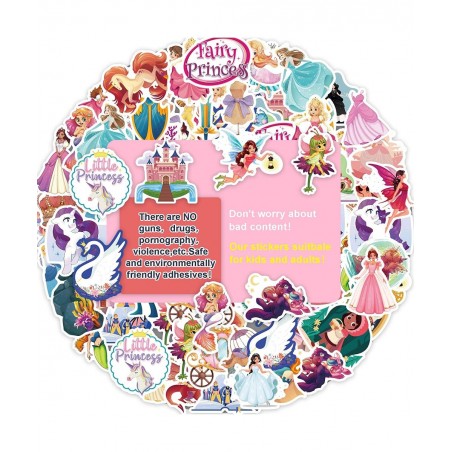 Princess Birthday Party for Supplies 200 Pcs Cute Stickers Aesthetic Stickers Favors for Guitar Travel Case Water Bottle Bike...