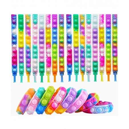 24pcs Easter Basket Stuffers Bulk Gift Pop Favors Pack for Kids Mini Bracelet Adjustable Wearable Bracelets Gifts for Girls B...