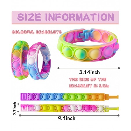 24pcs Easter Basket Stuffers Bulk Gift Pop Favors Pack for Kids Mini Bracelet Adjustable Wearable Bracelets Gifts for Girls B...