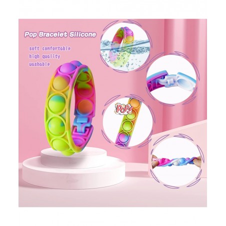 24pcs Easter Basket Stuffers Bulk Gift Pop Favors Pack for Kids Mini Bracelet Adjustable Wearable Bracelets Gifts for Girls B...
