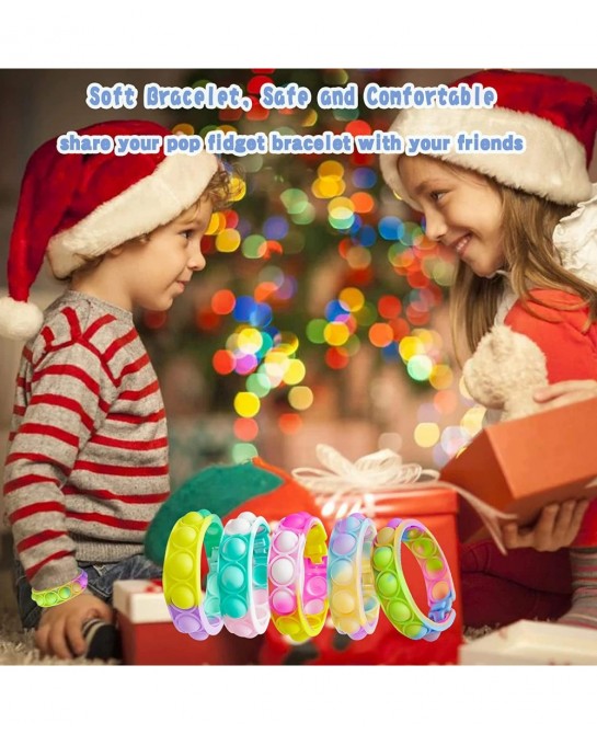 24pcs Easter Basket Stuffers Bulk Gift Pop Favors Pack for Kids Mini Bracelet Adjustable Wearable Bracelets Gifts for Girls B...