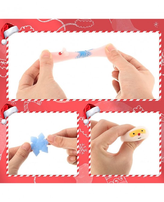 30 Pieces Christmas Cute Squishy Christmas Toys Xmas Mini Mochi Squishy Party Favors for Christmas Party Favors Goody Bag Fil...