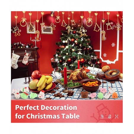 30 Pieces Christmas Cute Squishy Christmas Toys Xmas Mini Mochi Squishy Party Favors for Christmas Party Favors Goody Bag Fil...