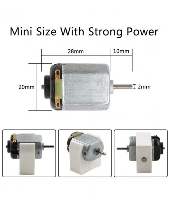 6 Set DC Motors Kit Mini Electric Motor 3V 15000RPM with 66 PCS Plastic Gears AA Battery Holder Case Motor Bracket Shaft Prop...