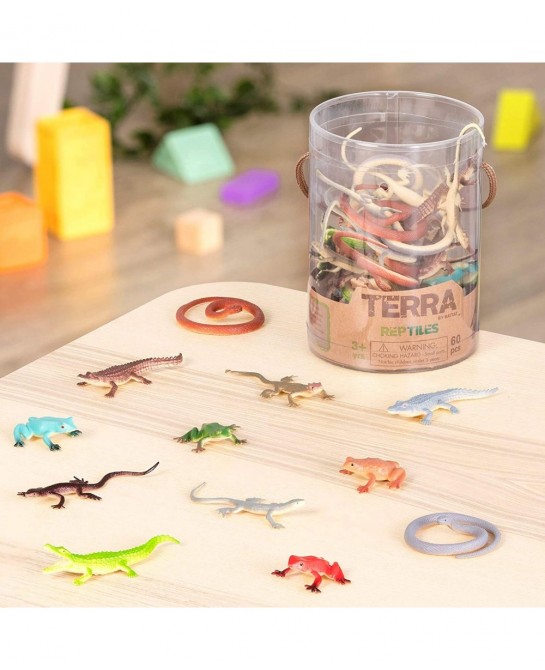 – Reptiles In Tube – Assorted Reptile Animal Toys For Kids 3+ (60 Pc) $20.92 Play Figure Playsets