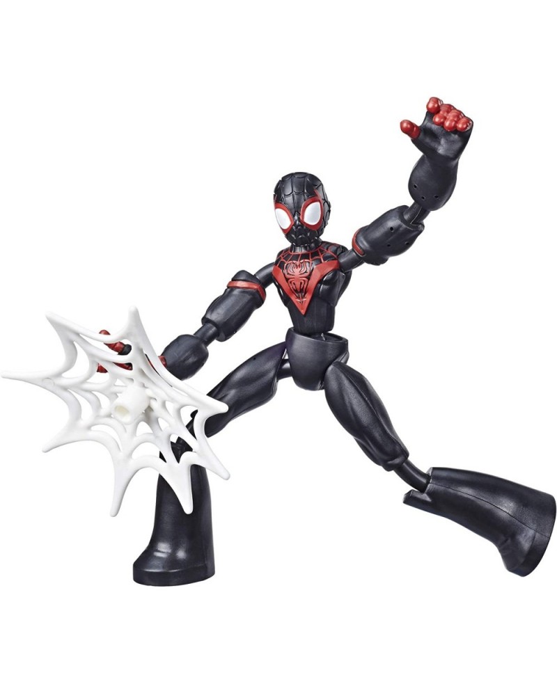 Marvel Bend and Flex Miles Morales Action Figure Toy 6-Inch Flexible Figure Includes Web Accessory for Kids Ages 4 and Up Bla...