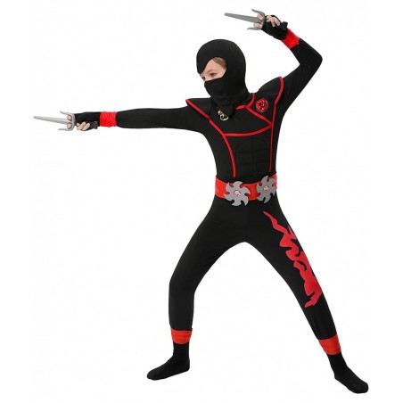 Boys Ninja Costume for Kids Halloween Dress Up Party Ninja Muscle Costume with Ninja Foam Accessories Toys $24.61 Kids' Costumes