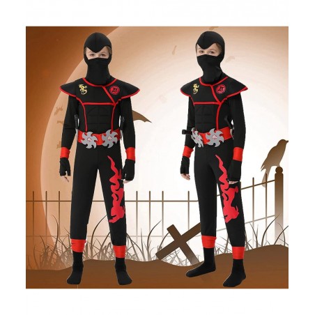 Boys Ninja Costume for Kids Halloween Dress Up Party Ninja Muscle Costume with Ninja Foam Accessories Toys $24.61 Kids' Costumes