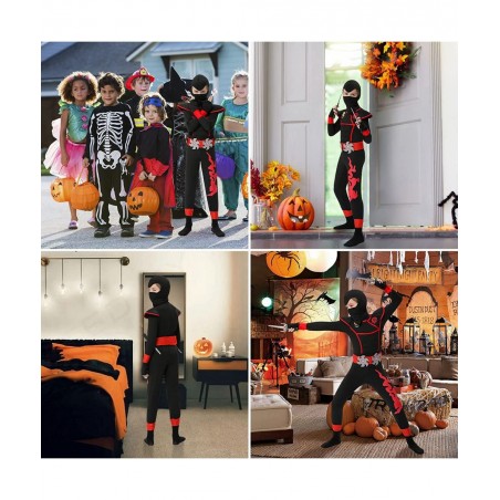 Boys Ninja Costume for Kids Halloween Dress Up Party Ninja Muscle Costume with Ninja Foam Accessories Toys $24.61 Kids' Costumes