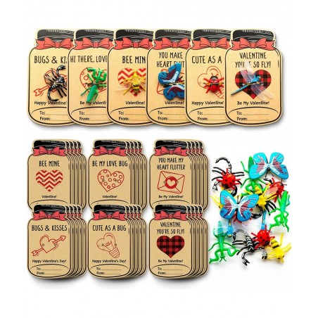30 Packs LoveBug Valentines Day Cards for Kids with Bug Toys - Valentines Day Gifts for Kids Party Favor Classroom Exchange P...