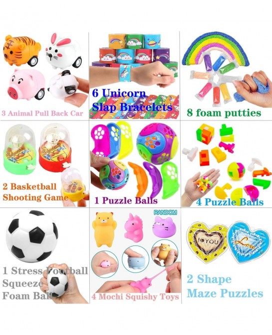 50 Pcs Party Favors for Kids Toy Assortment Bundle Classroom Rewards Carnival Prizes Pinata Filler Goodie Bag Christmas Stock...
