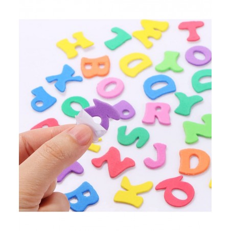 390 Pieces Foam Stickers Self-Adhesive Sticky Foams Handy Alphabet Letters Mini Assorted Colors Rainbow Capital Case A-Z Lett...
