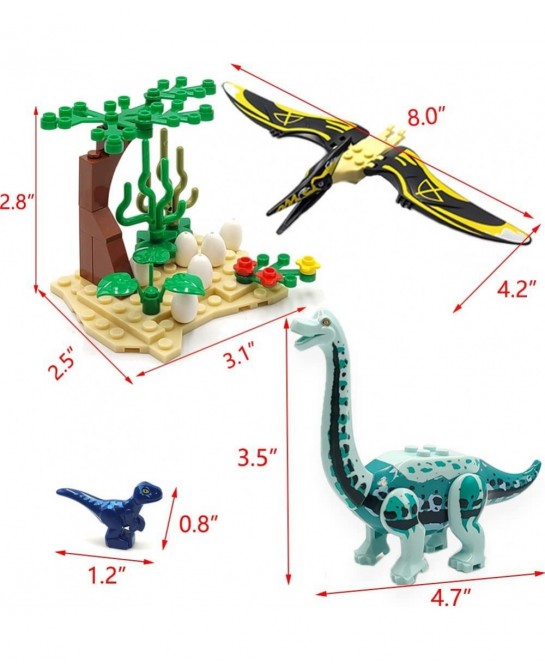 Dinosaur Toys Activity Building Block Dinosaur Park Accessories Dinosaur Baby and Eggs for Kids Age 3-12 Year Old Birthday Gi...