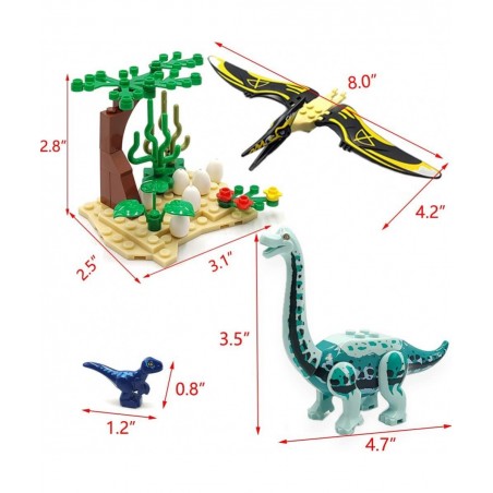 Dinosaur Toys Activity Building Block Dinosaur Park Accessories Dinosaur Baby and Eggs for Kids Age 3-12 Year Old Birthday Gi...