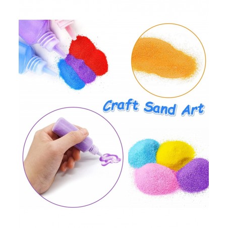 Art Sand DIY Arts and Crafts Kit 24 Colored Sand Kit for Kids' Painting and Crafts DIY Ideas Wedding Decorations Crafts(1.24o...
