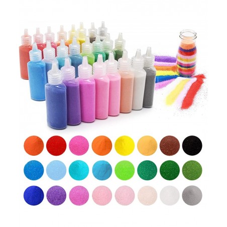Art Sand DIY Arts and Crafts Kit 24 Colored Sand Kit for Kids' Painting and Crafts DIY Ideas Wedding Decorations Crafts(1.24o...