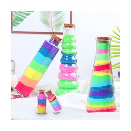 Art Sand DIY Arts and Crafts Kit 24 Colored Sand Kit for Kids' Painting and Crafts DIY Ideas Wedding Decorations Crafts(1.24o...