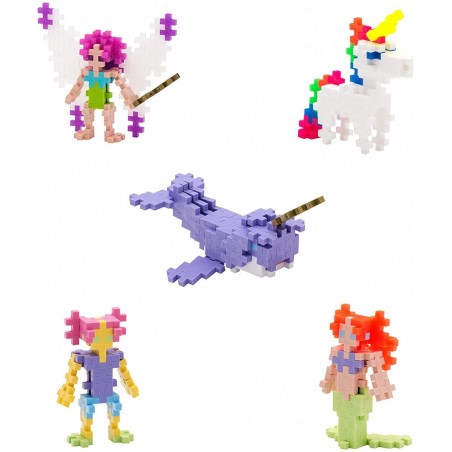 Fantasy 5 Piece Playset Bundle 70 pc Tubes - Construction Building Stem / Steam Toy Interlocking Mini Puzzle Blocks for Kids ...