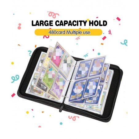 480 Trading Cards Binder for Cards - 4 Pockets 120 Pages Sleeves Collective Album Holder - Display Storage Carrying Book Albu...