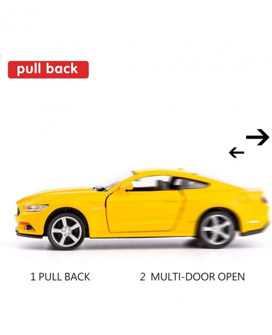 1/36 Scale Mustang GT 2015 Casting Car Model Zinc Alloy Toy Car for Kids Pull Back Vehicles Toy Car for Toddlers Kids Boys Gi...
