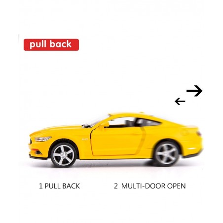 1/36 Scale Mustang GT 2015 Casting Car Model Zinc Alloy Toy Car for Kids Pull Back Vehicles Toy Car for Toddlers Kids Boys Gi...
