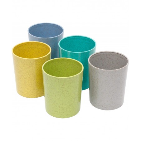 10 Ounce Kids Cups 5 Pack Kids Bamboo Plastic Cups in 5 Assorted Colors 10 Ounce Kids Drinking Cups Toddler Cups Cups for Kid...