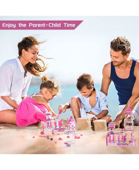 Girls Princess Castle for Girls Age Princess Castle Pink Palace Building Set (303 Pieces) $31.66 Toy Building Sets
