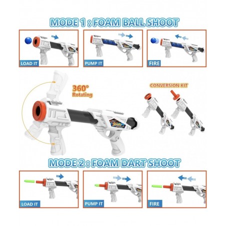Toy Guns Gift Ideas Shooting Games Target for Age 4 5 6 7 8 9 10+ Years Old Boys and Girls Kids 2 Foam Blaster Gun Compatible...
