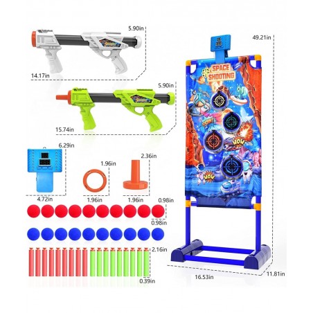 Toy Guns Gift Ideas Shooting Games Target for Age 4 5 6 7 8 9 10+ Years Old Boys and Girls Kids 2 Foam Blaster Gun Compatible...