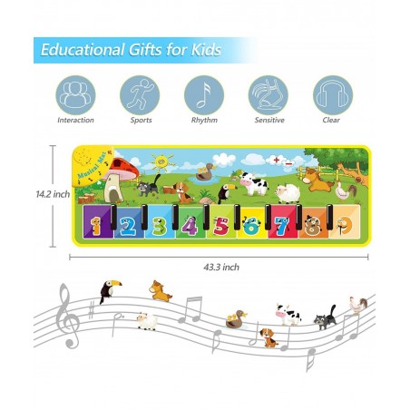 Musical Mats Toddler Toys - Baby Musical Toys Kids Floor Dance Mat Piano Keyboard Early Child Development Touch Pad Education...