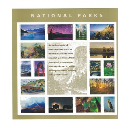 National Parks Forever Stamps Sheet of 16 Postage Stamps 2016 $55.33 Collectibles Display & Storage