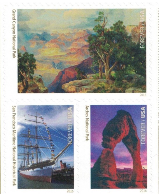 National Parks Forever Stamps Sheet of 16 Postage Stamps 2016 $55.33 Collectibles Display & Storage