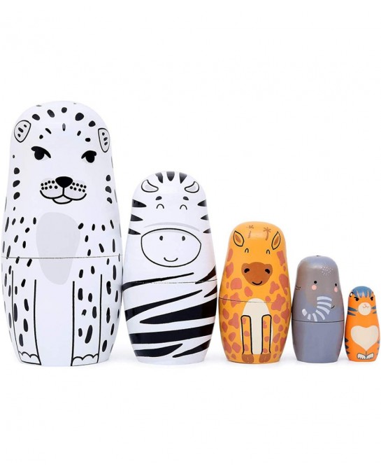 Heaven2017 5Pcs Wooden Stacking Toys Matryoshka Russian Nesting Dolls for Kids Birthday Gift Sets-1 $24.00 Nesting Dolls