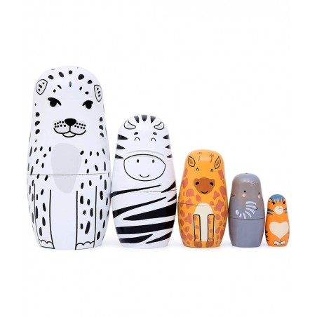 Heaven2017 5Pcs Wooden Stacking Toys Matryoshka Russian Nesting Dolls for Kids Birthday Gift Sets-1 $24.00 Nesting Dolls