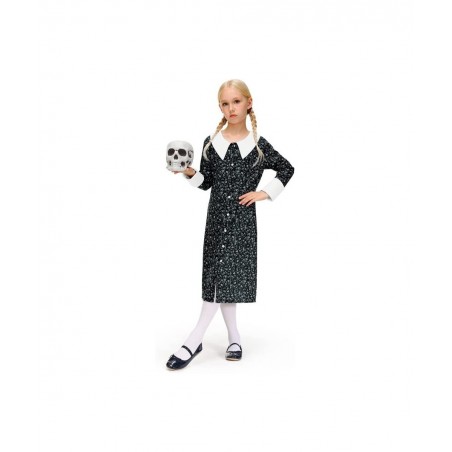 Girls Halloween Peter Pan Collar Button Down Vintage Black Dress 4-12 Years $29.48 Kids' Costumes