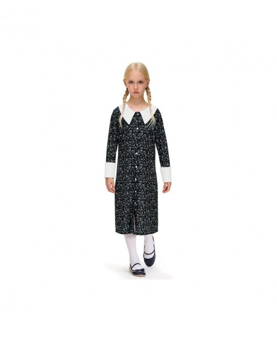 Girls Halloween Peter Pan Collar Button Down Vintage Black Dress 4-12 Years $29.48 Kids' Costumes